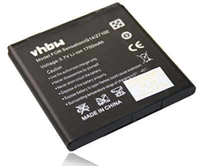vhbw Akku kompatibel mit HTC Evo 4G, X515d, 3D, Pyramid, PG86100, G17, Shooter, Rider, X515 Handy Smartphone Telefon (1700 mAh, 3,7 V, Li-Ion)