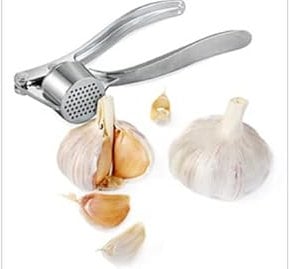 TRIXES Presse-ail en Acier - Broyeur à gingembre - Ustensile de cuisine - Facile à nettoyer et antirouille, robuste - Poignée ergonomique souple et facile à presser