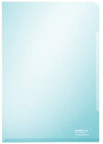 Leitz 41530235 Premium Sichthülle, PVC, glänzend, 150 Mikron, für 30 Blatt, DIN A4, Blau, 100 Stück
