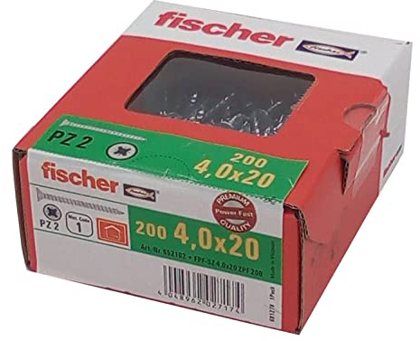 Fischer Power-Fast, 4 x 20, Senkkopf VG PZ, verzinkt, blau, 652102, 200 Stück