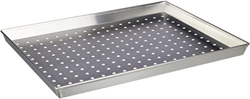Pentole Agnelli COAL49/3F45 Teglia Rettangolare Forata, Diametro Foro 6 mm, Lega Alluminio 3003, 45x35 cm, Argento