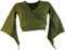 GURU SHOP Elfen Top, Top Goa-chic, Wickeltop - Olive, Damen, Baumwolle, Size:M