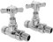WarmeHaus 15mm Traditional Straight Heated Towel Rail Radiator Valves Chrome - Pair