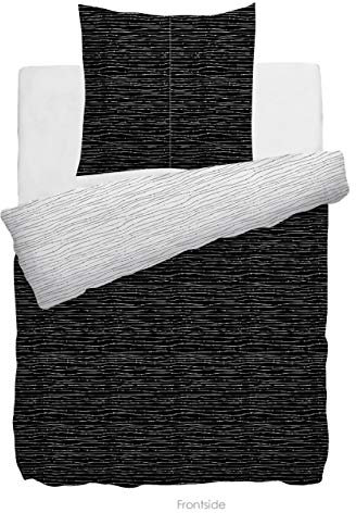 HnL Living Gradara Velvet Touch-Bettwäsche Weiß-Schwarz 135x200 + 80x80