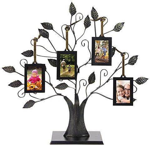 Albero genealogico con 4 cornici portafoto da appendere