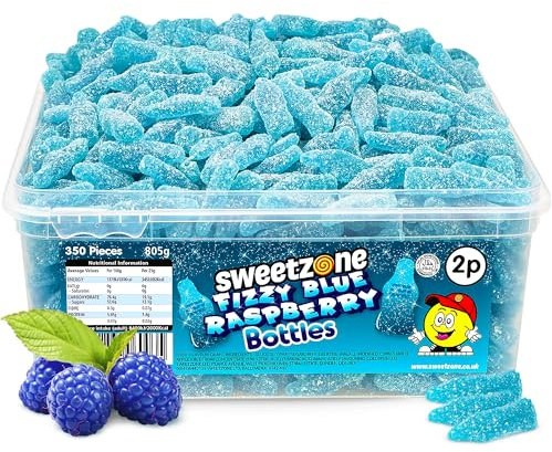 Sweetzone Fizzy Blue Raspberry 805g - 350pcs of Gummy Sweets - Delicious Raspberry Fruit Chews, Sweet Indulgence, Dive into Blue Sweets Bliss with these Halal Sweet Snack Gummies, Perfect for Everyone