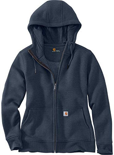 Carhartt, Felpa Relaxed Fit, media pesantezza, Full-Zip Donna, Blu navy, XS