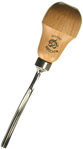 KIRSCHEN Werkzeuge 5640004 | Kerbschnitzbeitel mit Birnenheft Stich 39, gebogen & V-förmig - 4mm