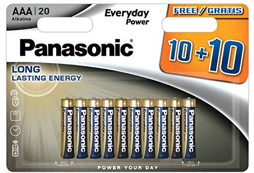 Panasonic Multipack 10+10 Piles alcalines AAA LR03 Everyday Power