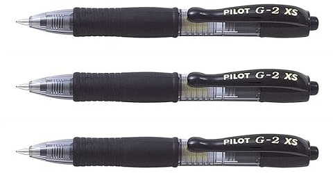 Pilot 3Stück Minis Tintenroller Gelschreiber G2XS7PIXIE Zeichnung 0,4mm (Kugelschreiber 0,7mm) schwarz
