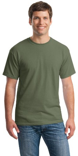 Gildan Mens Ultra Cotton 100% Cotton T-Shirt, Military Green - Green -