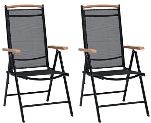 vidaXL 2X Klappstuhl Alu 58x65x109 cm Gartenstuhl Campingstuhl Hochlehner Stuhl