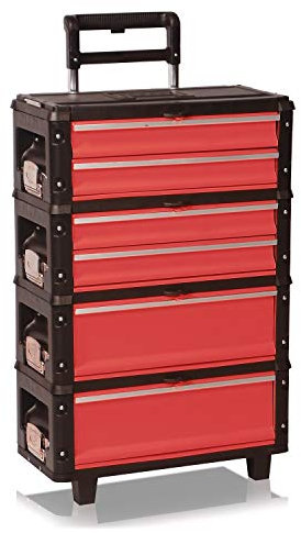 Werkzeugtrolley, 4fach 1.1.2.2 rot