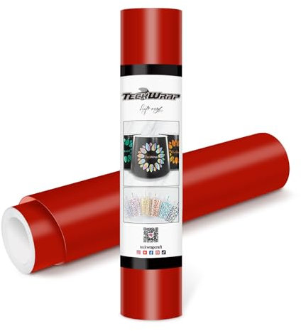 TECKWRAP Permanent Adhesive Vinyl 12 x 10ft, Matte Red