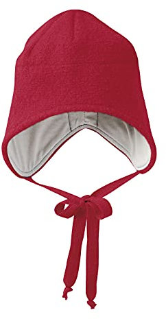 Disana WALK-MÜTZE, 100% Bio-Merinowolle GOTS, IVN Best – Futter: 100% Bio-Baumwolle | Besonders warme und weiche Wintermütze | Baby Kleinkind Kind Unisex | Made in Germany | Bordeaux Gr. 1