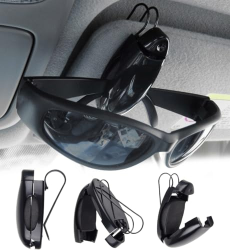 Genieforce Stabiler ► Auto Brillenhalter Visor Clip für Sonnen- oder Zweitbrille Brillenhalterung, Brillenhalter für Auto