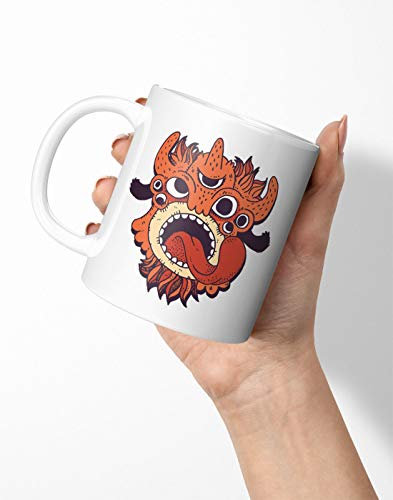 BLAK TEE Funny Dream Monster Showing Tongue Porcelain Coffee and Tea Mug 330 ml