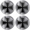 Biomar Labs® 4 x 70mm Aufkleber 3D Silikon Iron Cross Eisernes Kreuz Silber Für Radkappen Nabenkappen Radnabendeckel Rad-Aufkleber Nabendeckel A 8670