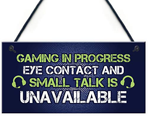 RED OCEAN GAMING IN PROGRESS Novelty Gaming Sign Funny Christmas Gamer Gifts For Son Brother