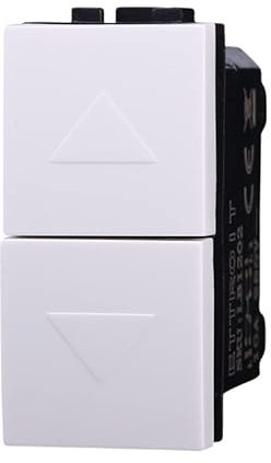 Pulsante Interblocco, Pulsante Doppio Saliscendi 1P+1P 10A, Compatibile Con Bticino Living Light (Bianco)