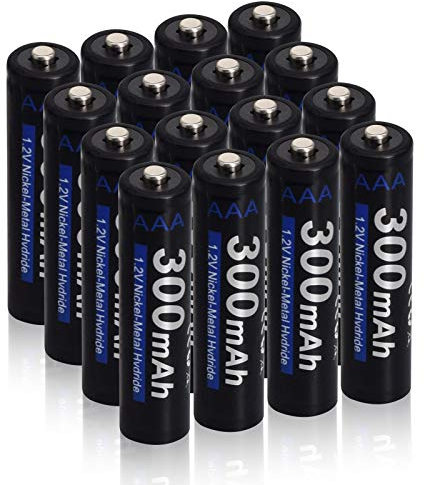 CITYORK Rechargeable Batteries AAA, 16 Paquet 300mAh 1.2V Ni-MH 1200 Cycle Utiliser des Piles de Lumière Solaire, Lumière du Flash, Jouets