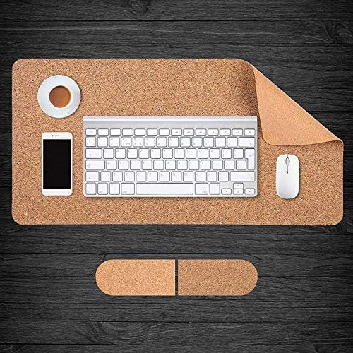 DawnTrees Desk Pad, 90x40cm Office Cork Desk Mat, Nonslip Cork Mouse Pad, Extra Large Desk Pad, Desk Protector, Suitable for PC,Computers,Keyboard, Laptops.