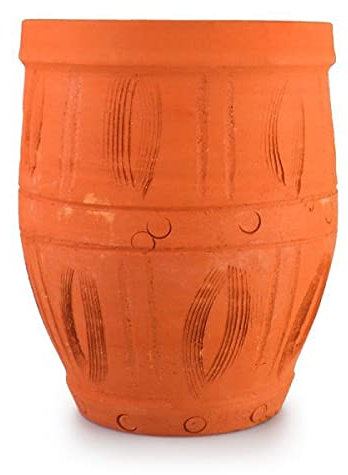 Saharashop Marokkanischer Blumentopf Ton Natur, Übertopf Pflanztopf Pflanzcontainer, Blumenkasten Balkonkasten Balkontopf, Pflanzkübel für Garten Balkon Terrasse Zimmer Büro