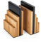 JUSK Design Bambus-Buchstütze/Buch-Organizer – rutschfeste dekorative Buchstützen für Büro und Zuhause – Buchhalter für Regale – erhebliches Gewicht – hält schwere Bücher