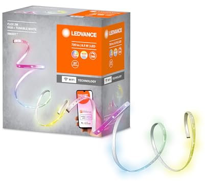 LEDVANCE Smart WiFi Flex 2M, Silikon, 8,5 W, Weiß, 4058075665903, mit UK-Stecker