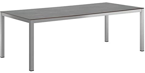 OUTLIV. Gartentisch 220x100x75,2 cm, Edelstahl/HPL in Silber/Zement Dunkel, modernes Highlight für Ihren Garten, für ca. 8 Personen