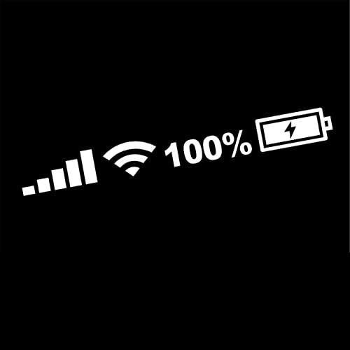 Auto-Windschutzscheiben-Aufkleber, lustige Auto-Aufkleber und Aufkleber, Signal-WLAN, Power-Handy-Logo, Auto-Fenster-Aufkleber für Männer und Frauen, personalisierte Auto-Aufkleber, weiß, M
