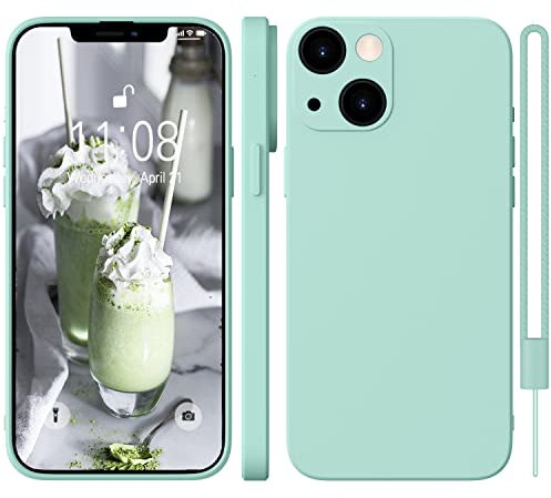 WXX for iPhone 14 Plus Case Silicone Soft Ultra Slim Case Camera Protection Gel 14 Plus Phone Case Thin Cover Rubber Lightweight Anti-Scratch Compatible for iPhone 14 Plus 6.7-inch Mint Green