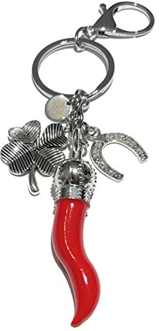 Schlüsselanhänger Stahl Horn Glücksbringer Anhänger Pferd Champe. Made in Italy. Armband aus emotionalem Stahl, Sprüche, Gedanken, Worte mit Charms - extra groß, Extra large, Edelstahl, Stahl