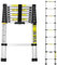 Cecaylie Escalera telescópica de Aluminio, Extensible, Antideslizante, Multiusos, Escalera telescópica Extensible, 150 kg de Carga, 2,6 m