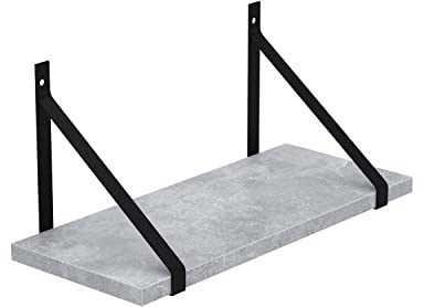 AKKE Hängeregal Gino Wandregal Kinderzimmer Küche Wohnzimmer Badezimmer Loft Büro Regale für Wände Regalbrett für Wand-Deko Küchenregal Moderne Wandboard Bücherregal Wand Beton 80x20 cm