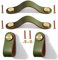 Yuaaoh Poignée Cuir Pour Meubles 4 Pièces Poignée de Tiroir en Cuir Poignées Cuir de Placard Boutons de Porte de Tiroir en Cuir Poignée en Cuir 13,8cm Vert