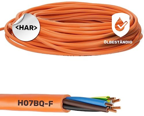 10 Meter Lapp 00136333 ÖLFLEX 550 P / H07BQ-F 5x2,5 mm² Anschlusskabel mit Schutzleiter I für Baumaschinen, Elektro Handgeräte und Landwirtschaftstechnik I PUR Anschlussleitung 5G2,5 mm2 orange