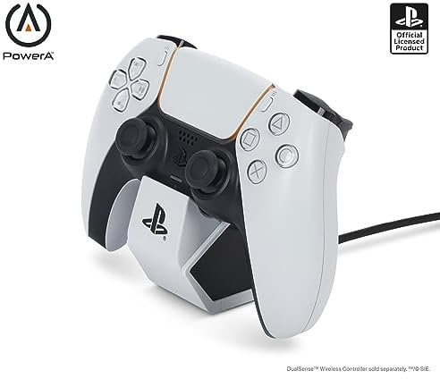 PowerA-Solo-Ladestation für DualSense Wireless Controller – Weiß, DualSense Controller-Ladestation, Laden, Sony PlayStation, PS5, offiziell lizenziert