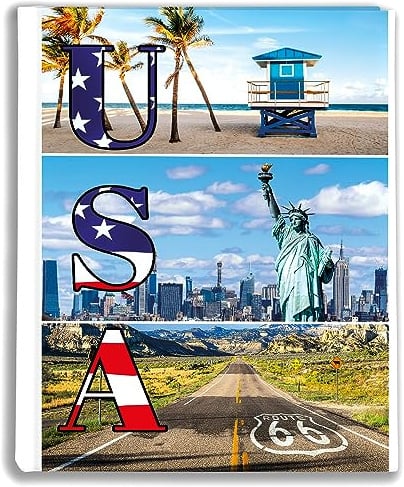 Urlaubsfotoalbum: USA, Fototasche für Fotos, Taschen-Fotohalter für lose Blätter, Urlaub USA, Handgemachte Fotoalbum (10x15 | für 120 Fotos)