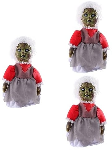 Toyvian 3 Stück Spukpuppen Chucky-Puppen Kunststoff-Halloween-Requisiten Neuartiges Spielzeug