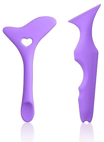 2 Pezzi Stencil per Eyeliner, Silicone Stencil per Eyeliner ad ala Strumento per Stencil per Eyeliner per Principianti Strumento Guida per Eyeliner per Eyeliner Ciglia Ombretto (Viola)