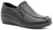 Boulevard Womens Zip Up Loafers Ladies Slip On Casual Smart Low Wedge Office Pumps Shoes (Black, 8)