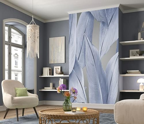 Newroom Vliestapete [ 2,7 x 1,5m ] großzügiges Motiv - kein wiederkehrendes Muster - nahtlos große Flächen möglich - Tapete Palmenblätter Palmen Blätter Made in Germany