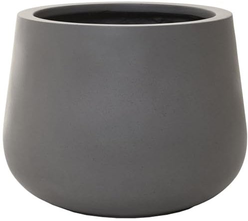 VIVANNO Blumentopf Pflanztopf Fiberglas GIRAR Beton-Design Grau 27 cm