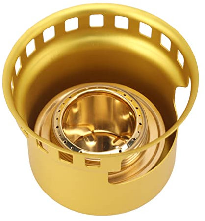 Alkoholkocher, Mini-Alkohol-Rucksackkocher, Tragbarer Split-Design-Alkohol-Campingkocher, Aluminiumlegierung, Spiritusbrenner, Kupfer-Alkoholkocher für Camping-Picknick (GOLD)