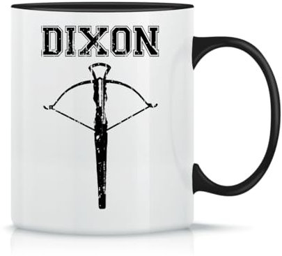 Moonai Crossbow Daryl Dixon The Walking Dead Tasse à Thé à Café En Céramique Classique Blanc Noir Rose Magie 330ml, Moonai-Mug-Black-330ml-DBFUJ