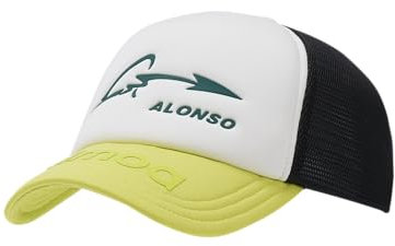 Aston Martin F1 Team - Fernando Alonso Special Edition - Trucker Baseball Cap - Weiß/Grün/Schwarz - Mesh Rücken - Unisex - Verstellbar, grün, One size