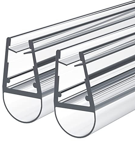 Heilmetz Joint de douche 80cm Parfait pour les portes de douche en verre de 4-6mm joint bas de porte de douche en PVC hydrofuge, installation facile Joints de cabine de douche 2 pièces（Type A）