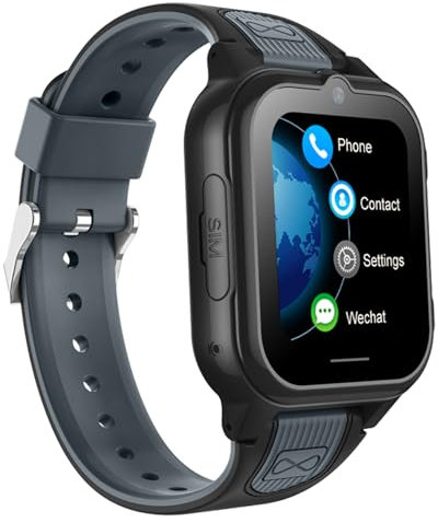 TKMARS Montre Connectée Enfant GPS 4G pour Garçon Fille Montre GPS Enfant Tracker Étanche GPS/LBS Géolocalisation Geofence Montre Appel Vidéo SOS Caméra Message Réveil Mode Classe Musique Noir