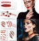 20 Fogli Tatuaggi di Halloween Scar Grandi, Halloween Scars Tatuaggi Adesivi Tatuaggi Falsi Tatuaggi di Halloween Temporanei Trucco Props halloween Adesivi Viso, Scary Costumi di Halloween